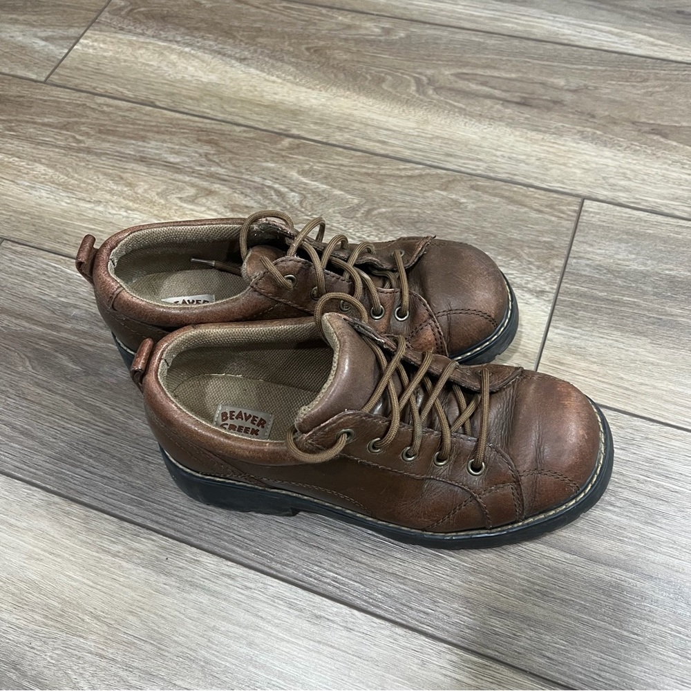 Y2K Brown Leather Clogs - Picture 3 of 7